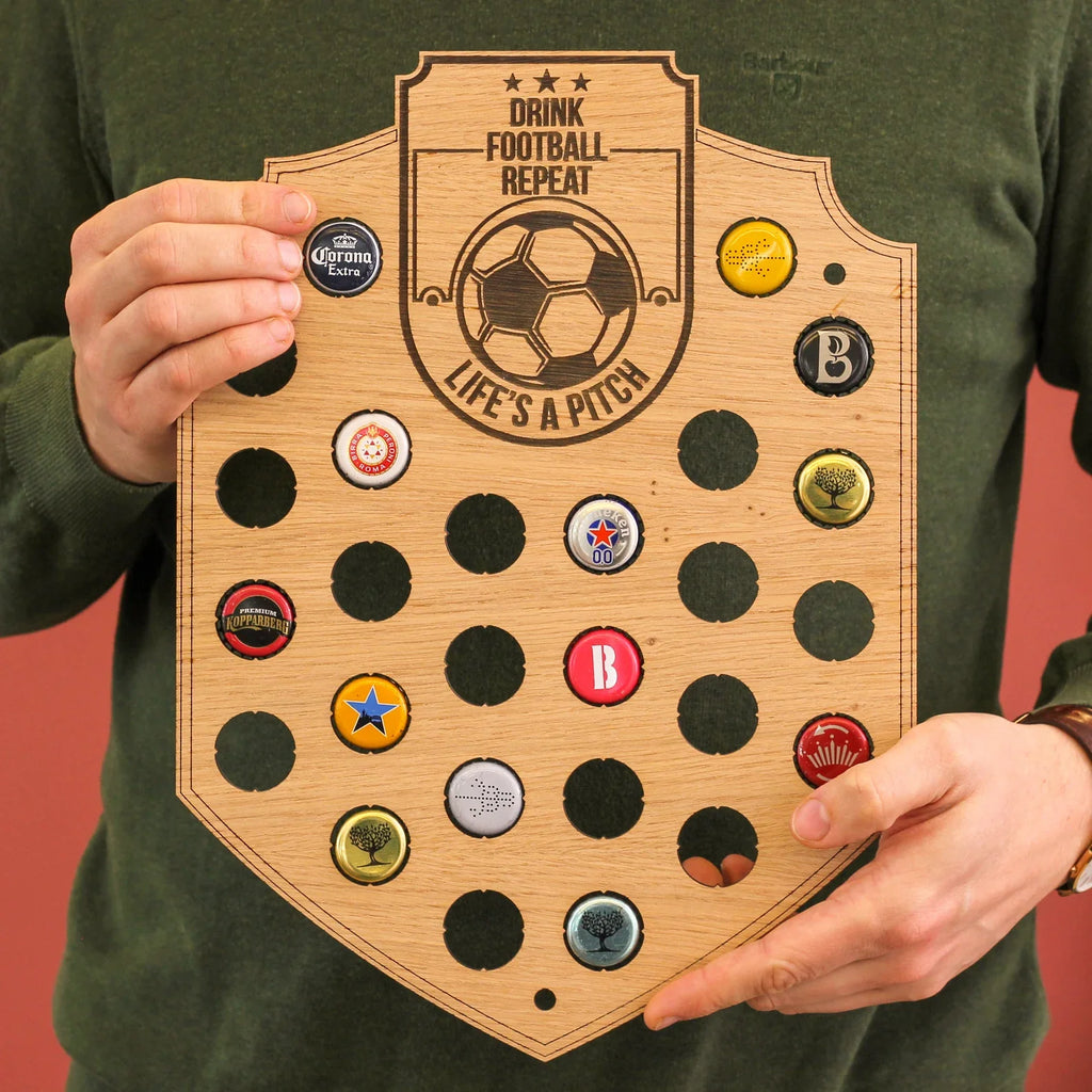 Personalised Football Crest Bottle Cap Collector