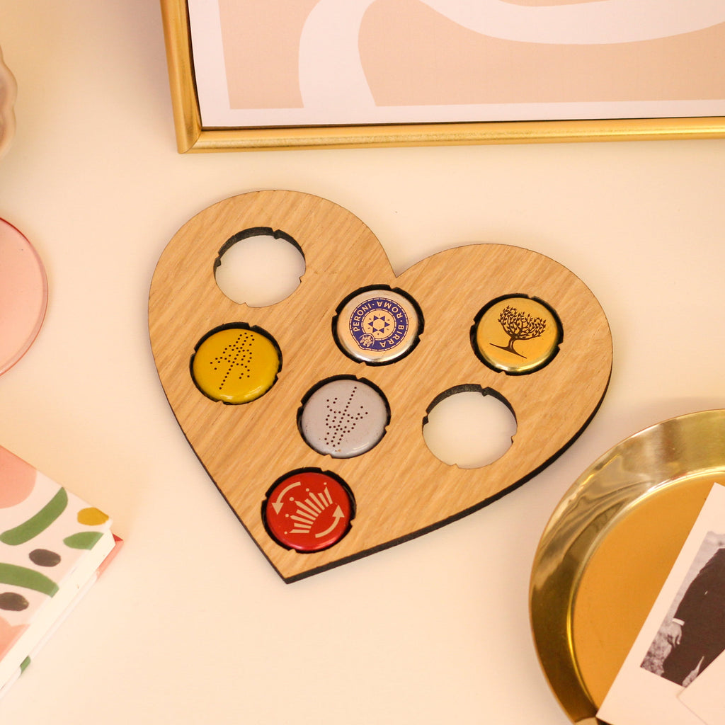 Personalised Heart Cap Collector Coaster