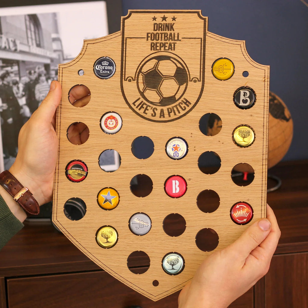 Personalised Football Crest Bottle Cap Collector