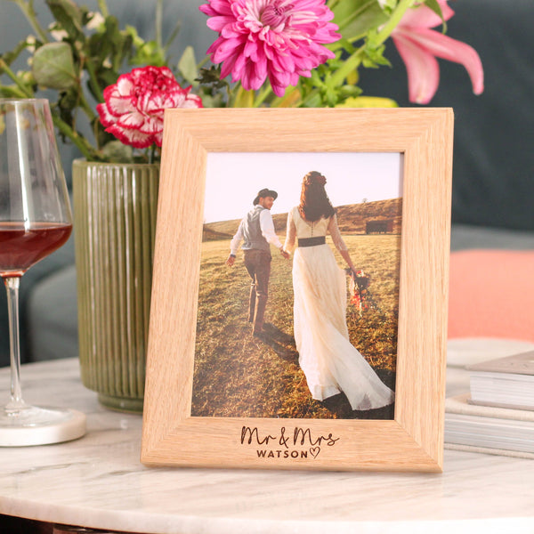 Personalised Mr And Mrs Wedding Gift Photo Frame