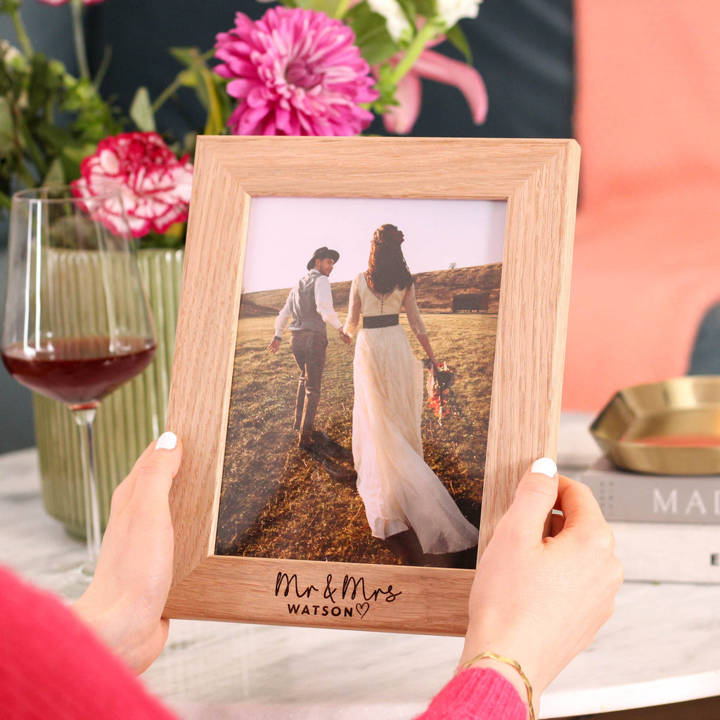 Personalised Mr And Mrs Wedding Gift Photo Frame