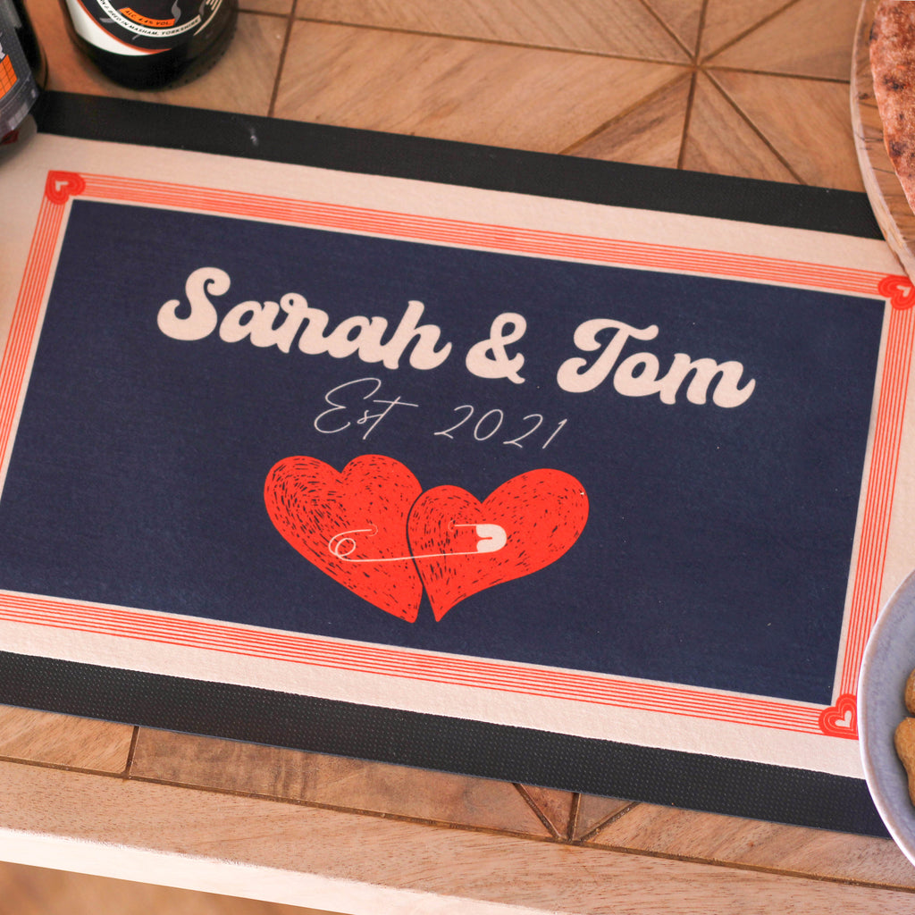 Personalised Couples Bar Mat Runner