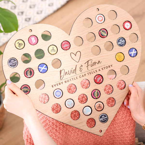 Personalised Heart Shaped Beer Bottle Collector