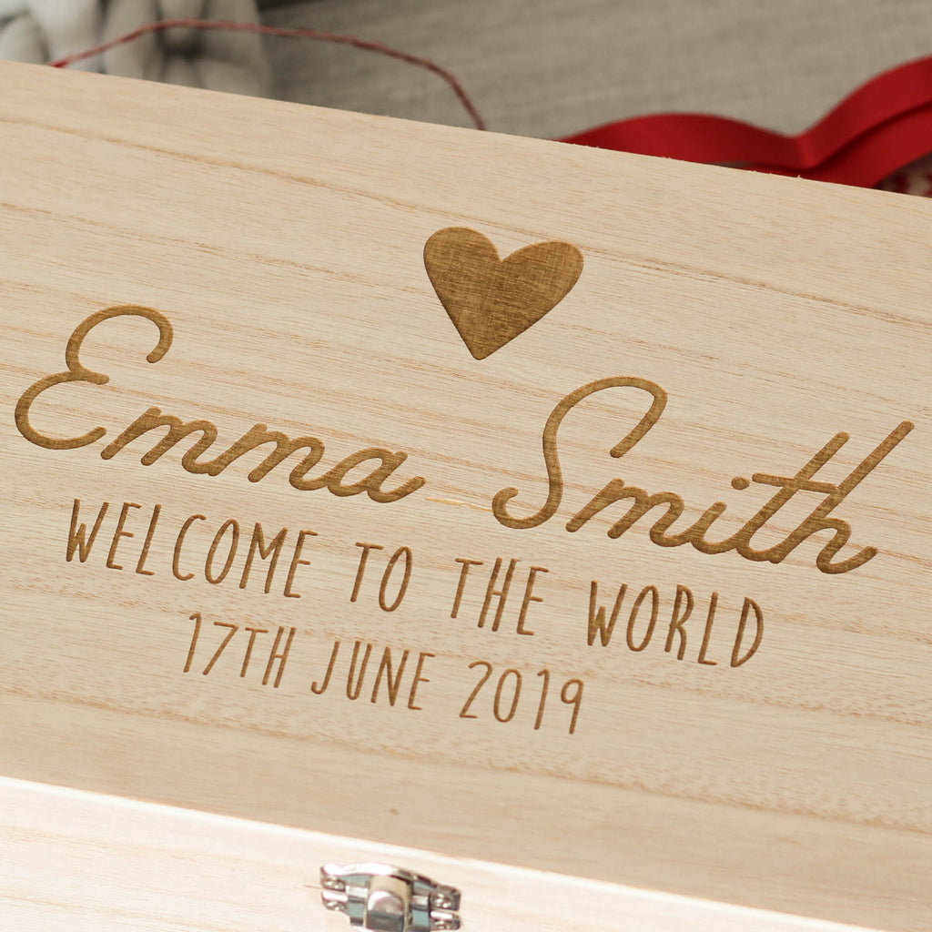 Personalised Baby Christening Keepsake Memory Box