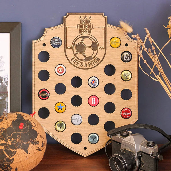 Personalised Football Crest Bottle Cap Collector