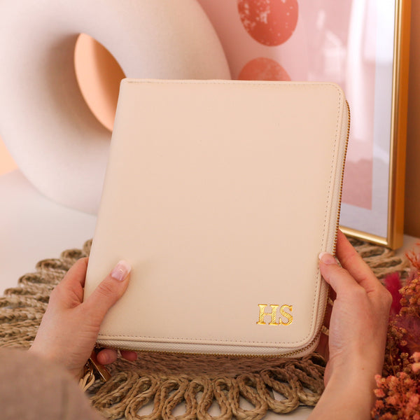 Personalised Cream Technology Case Travel Gift