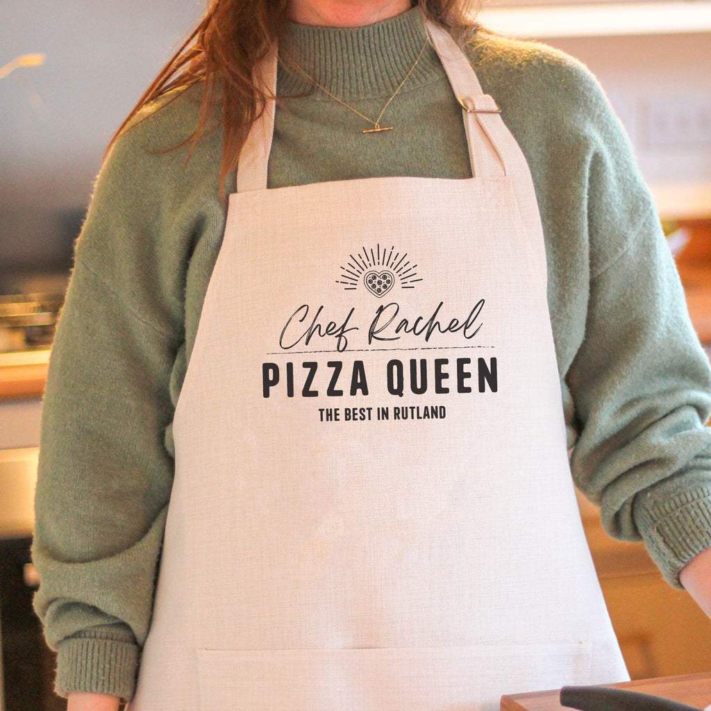 Personalised Pizza Queen Apron Gift For Home Cooking Kitchen Present For Her