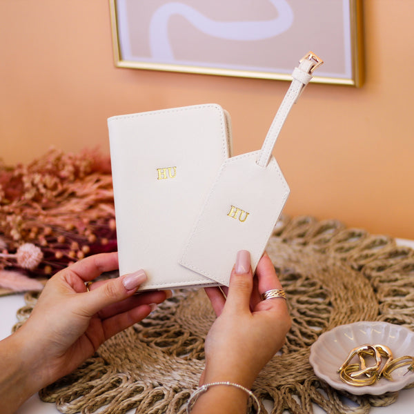 Personalised Passport Holder And Luggage Tag Gift For Holiday Travels