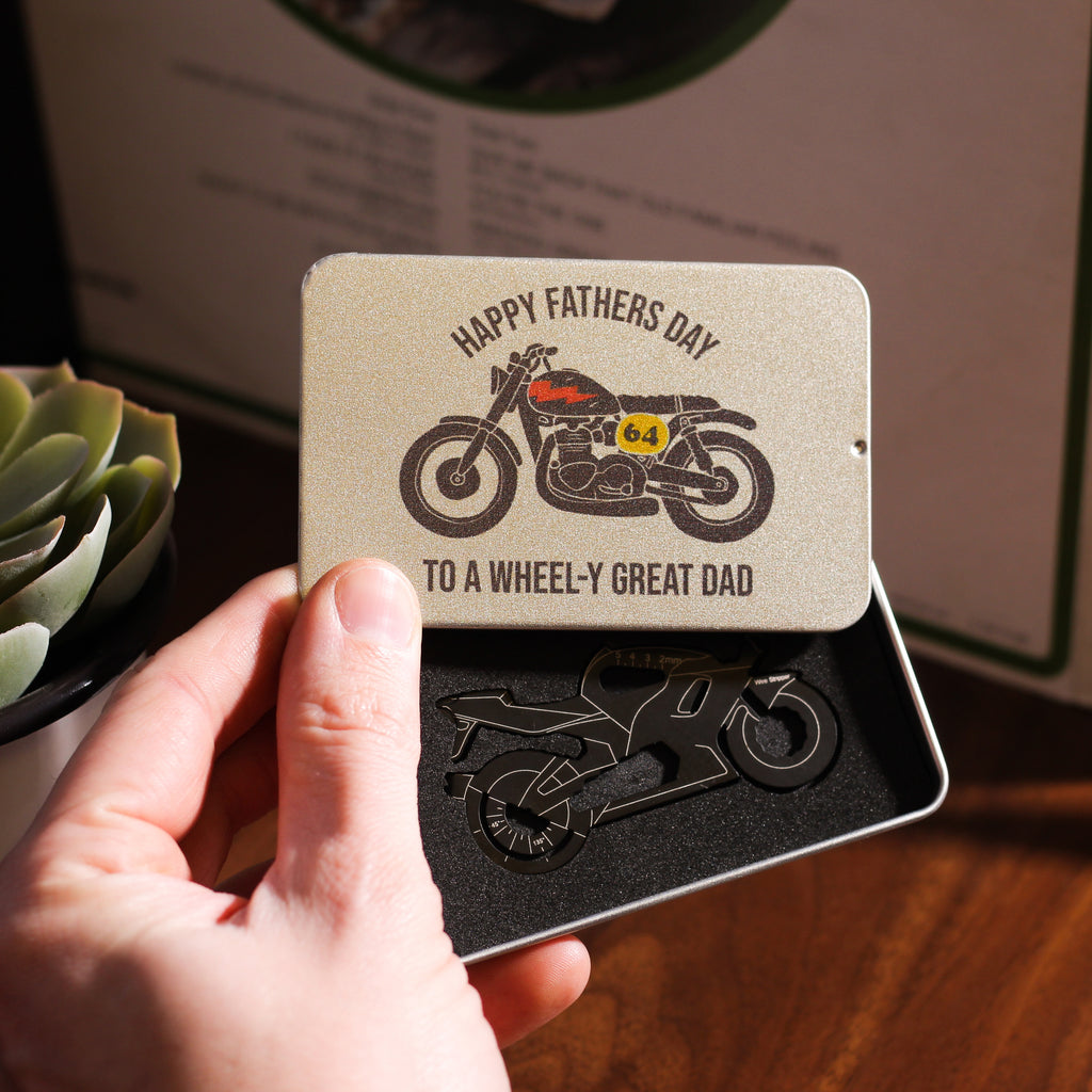 Personalised Motorbike Multi Tool Bottle Opener Credit Card Sized Gift For Him