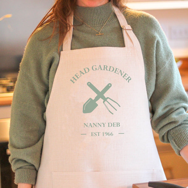 Personalised Gardening Apron Gift For Grandma's Home