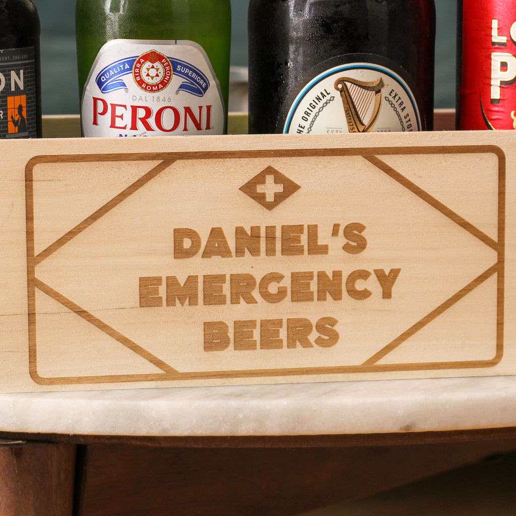 Personalised Emergency Beer Drink Box Gift For Him