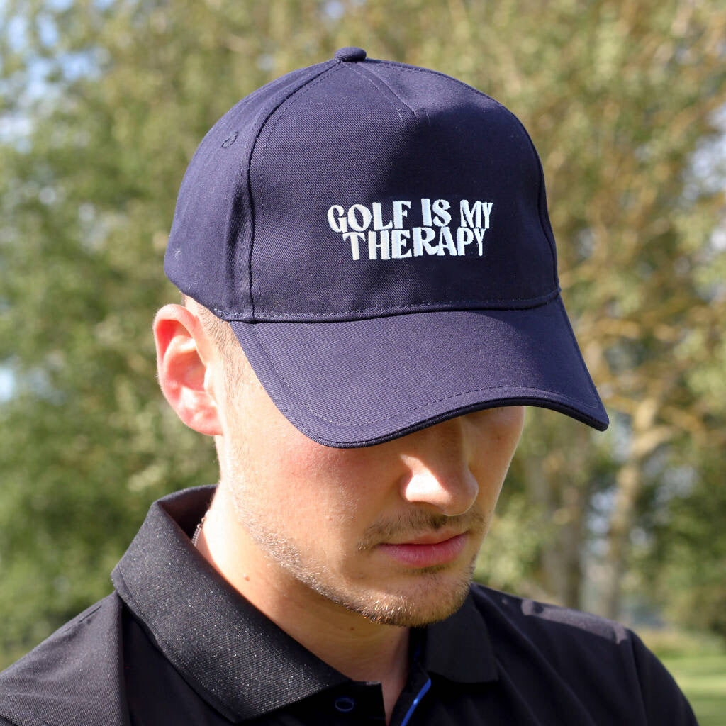 Personalised Golf Is My Therapy Cap For Dad