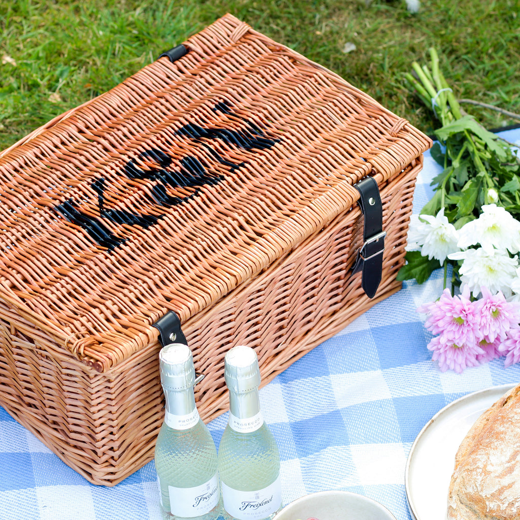 Personalised Picnic Hamper Gift For Couples Wedding Or Anniversary Present For The Home