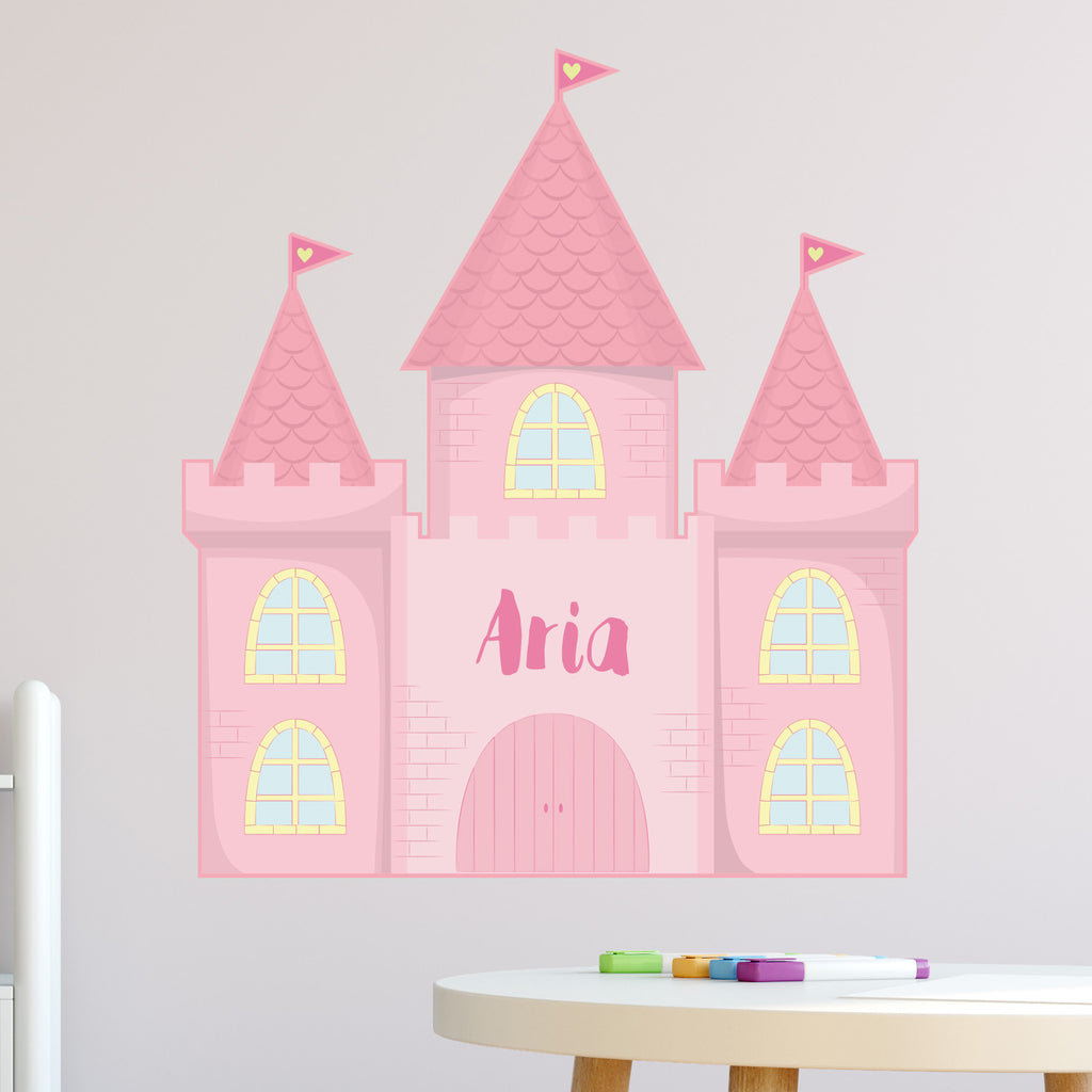 Personalised Princess Castle Wall Sticker For Nursery Or Girls Room