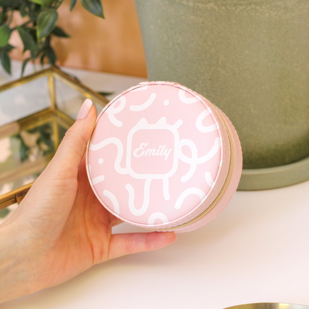 Personalised Jewellery Box With White Abstract Design