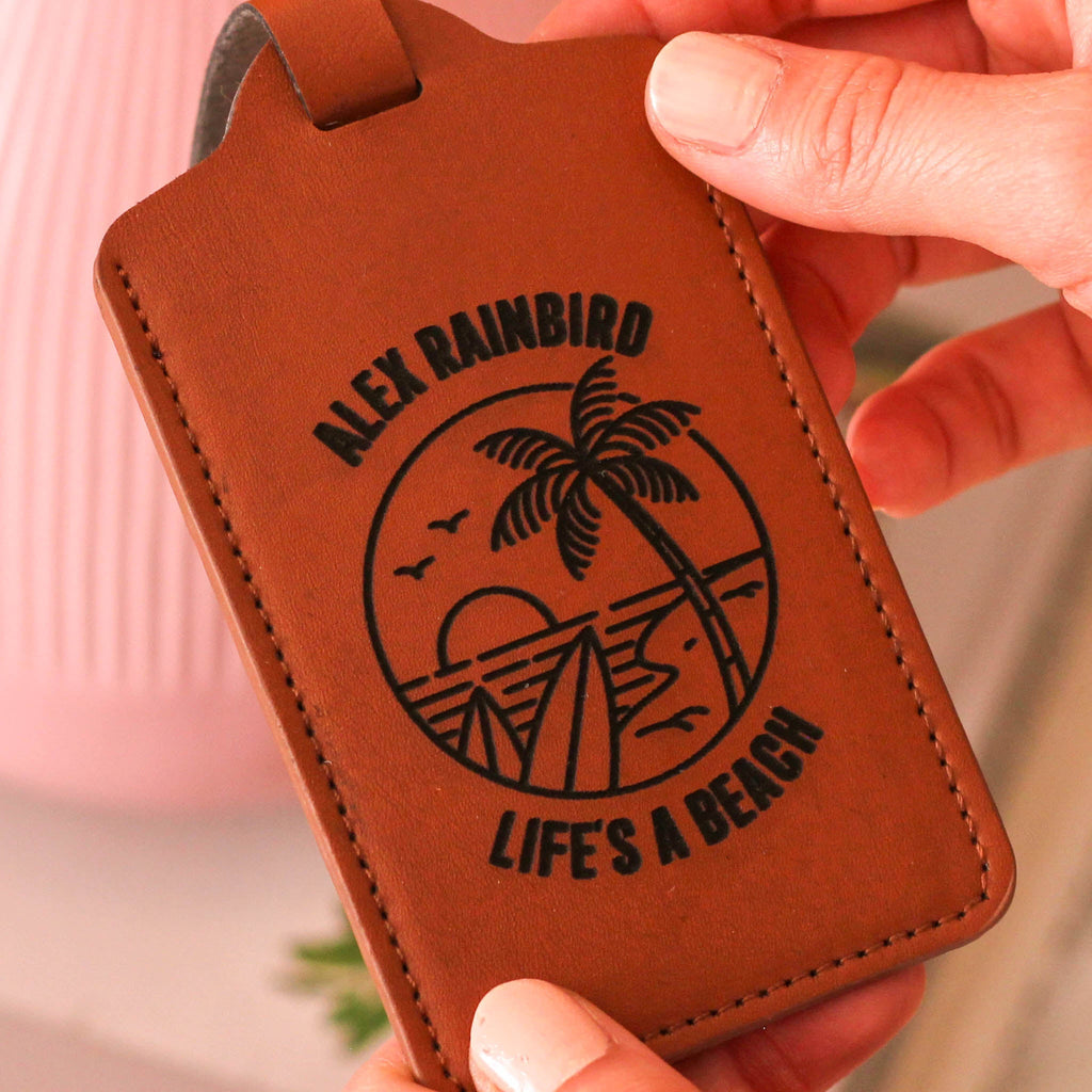 Personalised Beach Luggage Tag Travel Accessory Gift