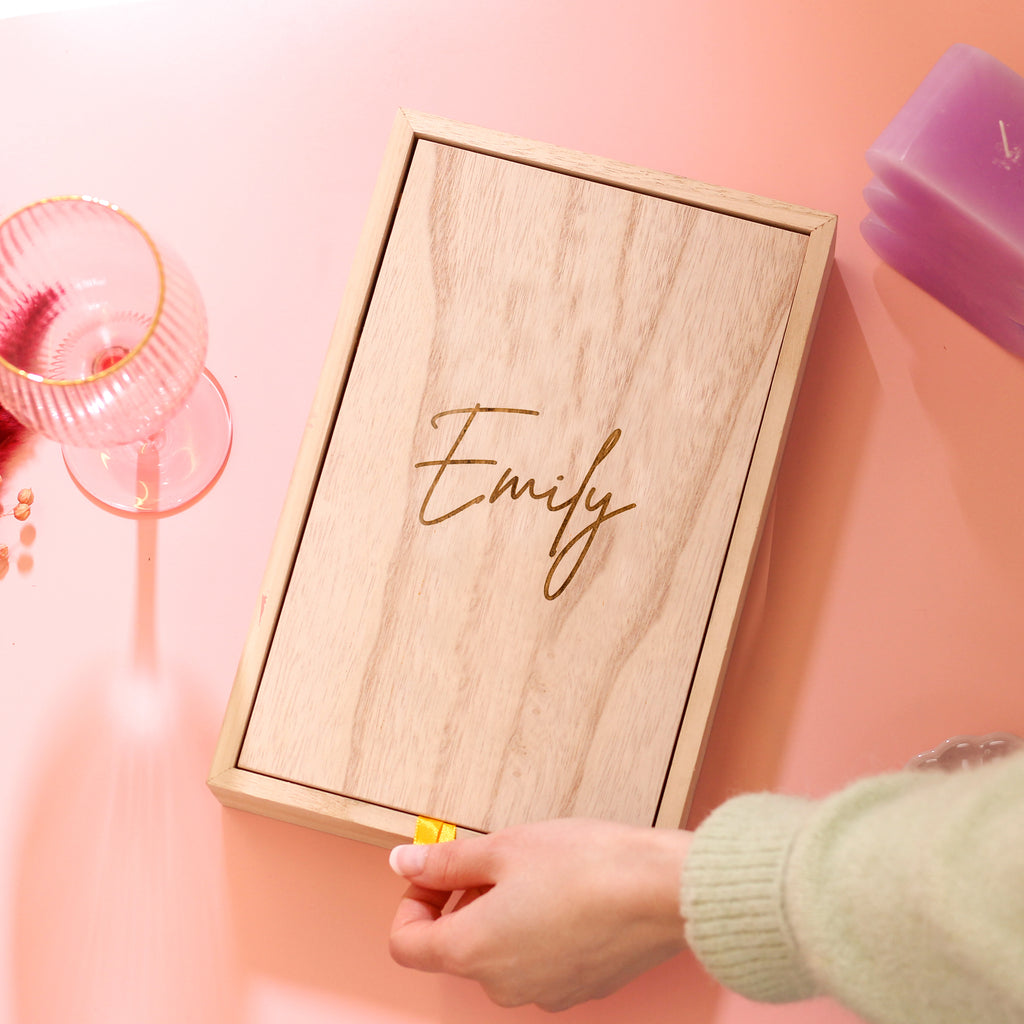 Personalised Script Name Mirror Jewellery Box