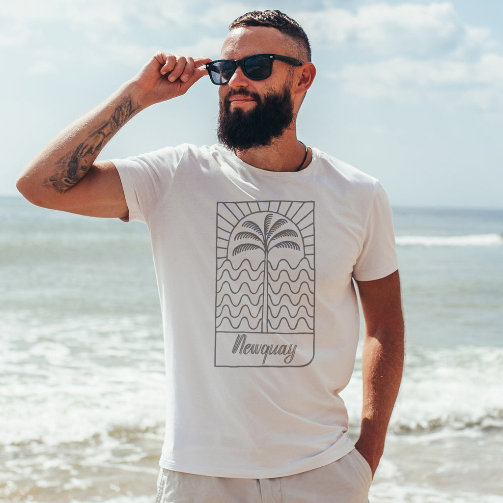 Personalised Surf Beach Mens Holiday Travel T Shirt