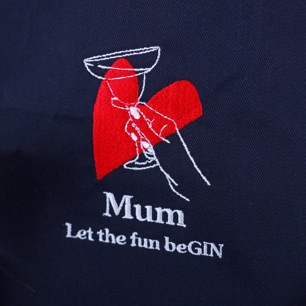 Personalised Mums Gin Love Heart Apron Gift For Her