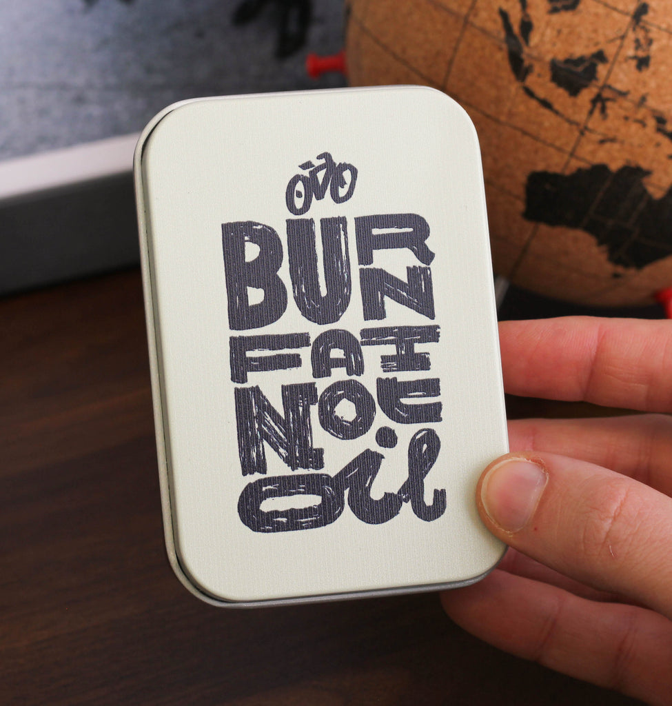 Burn Fat Not Oil Tool Tin Bike Tin Travel Gift For Dad