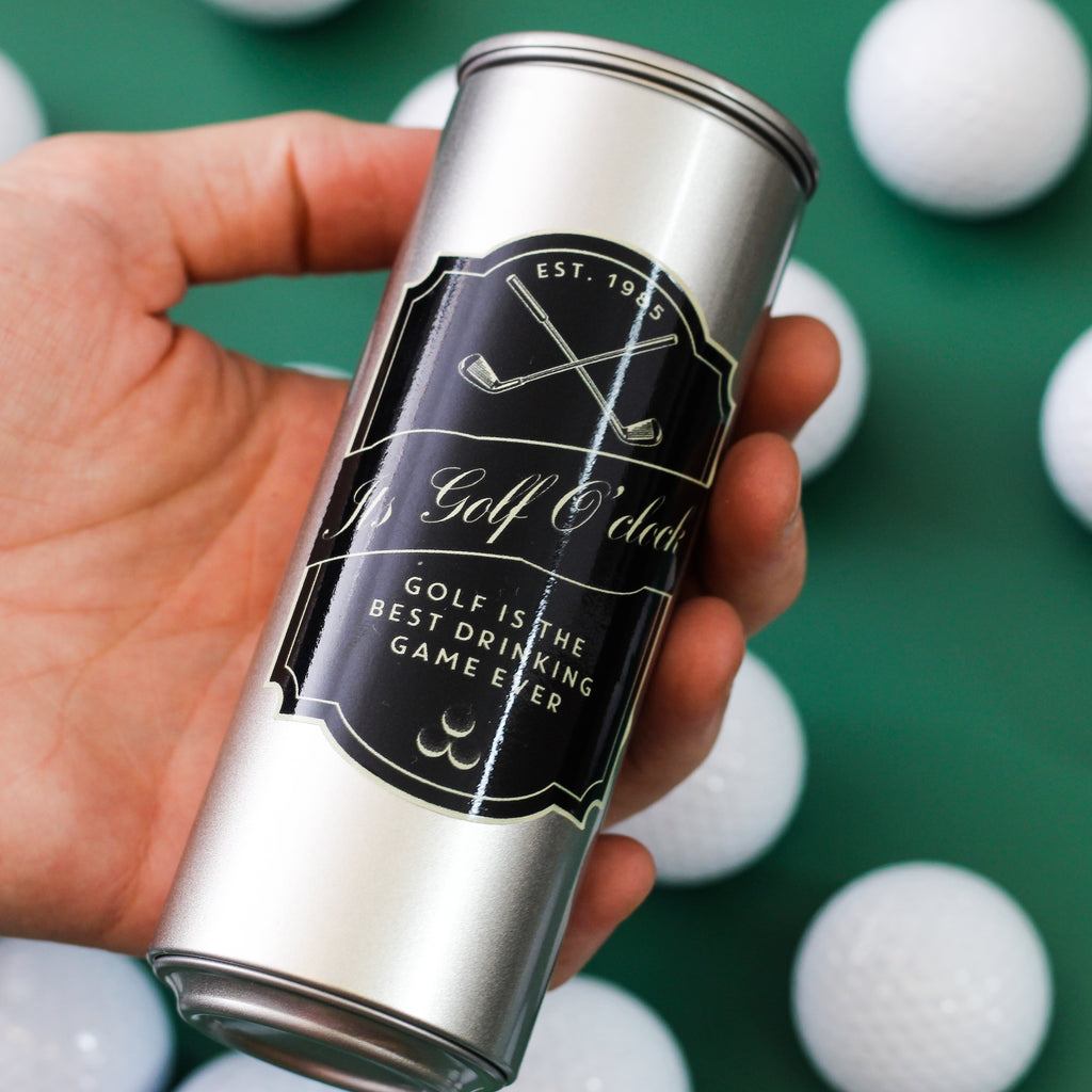 Personalised Golf Or Beer Can Gift With Matching Balls