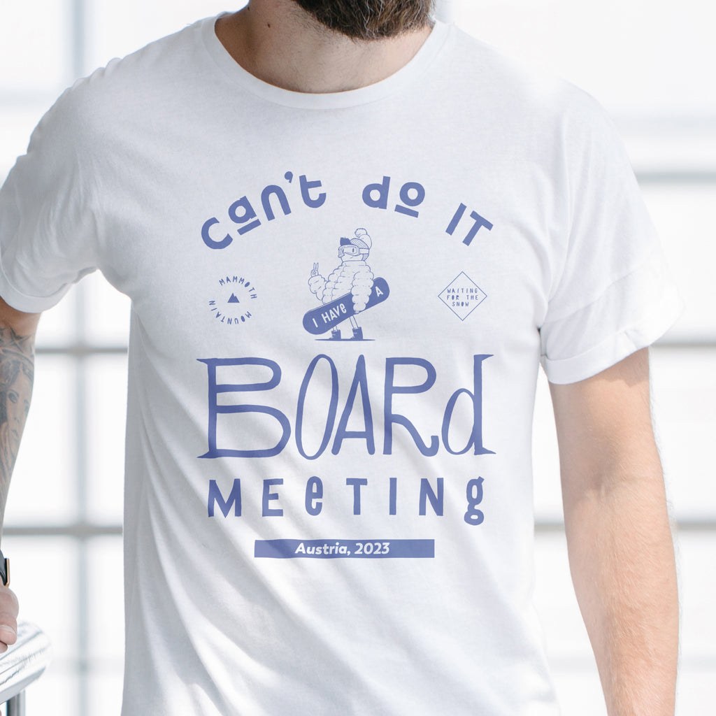 Personalised Board Meeting T Shirt Ski Or Snowboard Holiday Travel Gift For Him