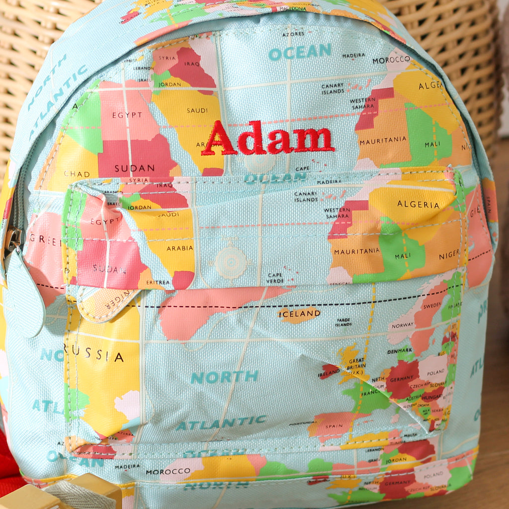 Personalised Children's Map Backpack Gift For Travel