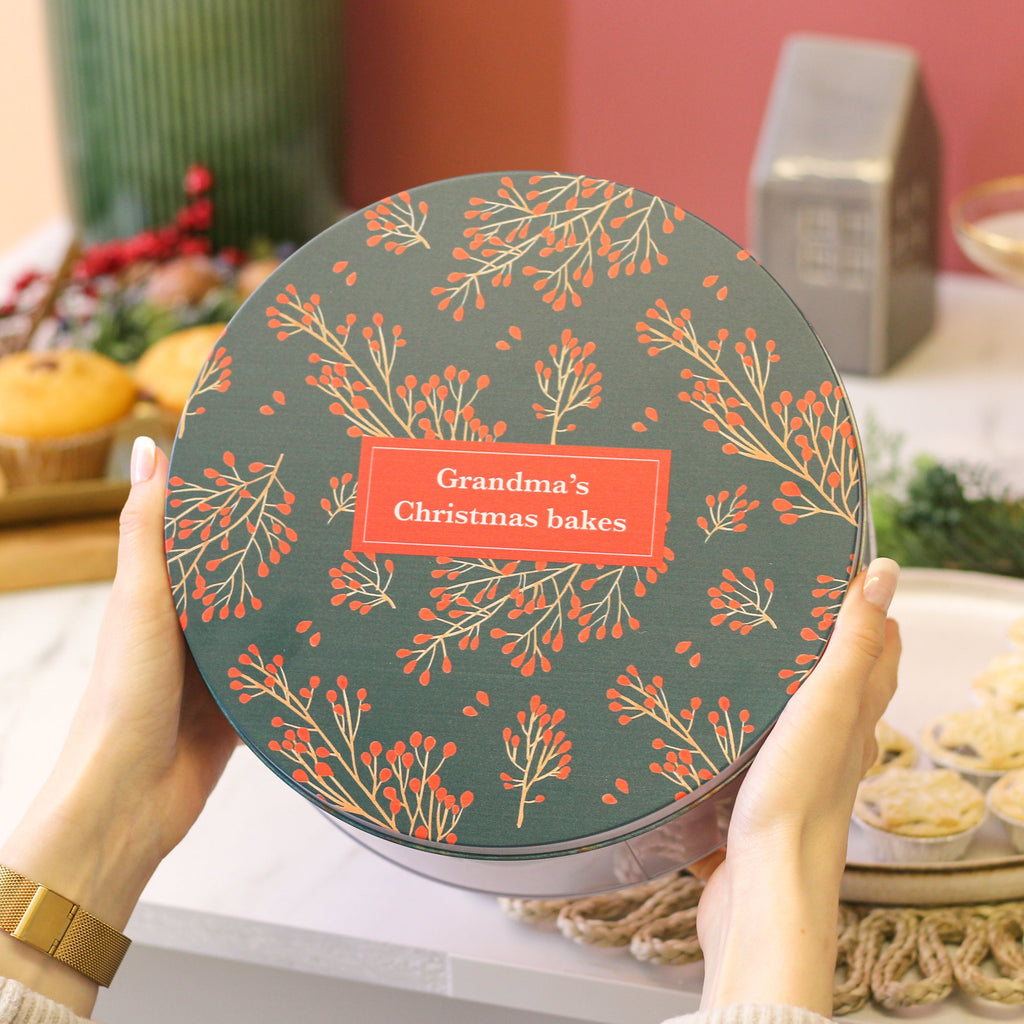 Personalised Christmas Floral Tin Gift For The Home