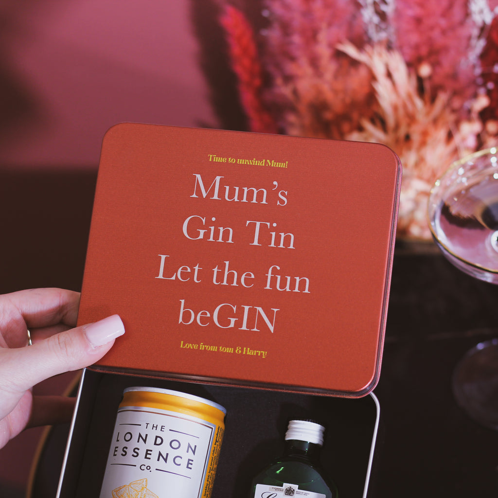 Personalised Mum's Gin Tin Alcohol Gift Set Box For Her