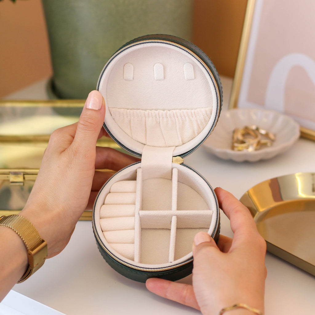 Personalised Star Sign Birthday Round Jewellery Case