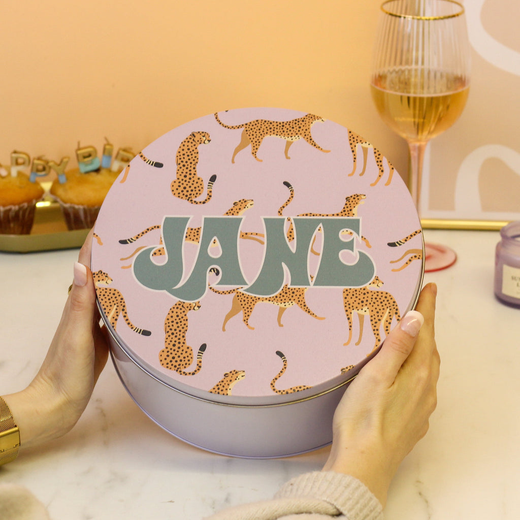 Personalised Leopard Cake Tin