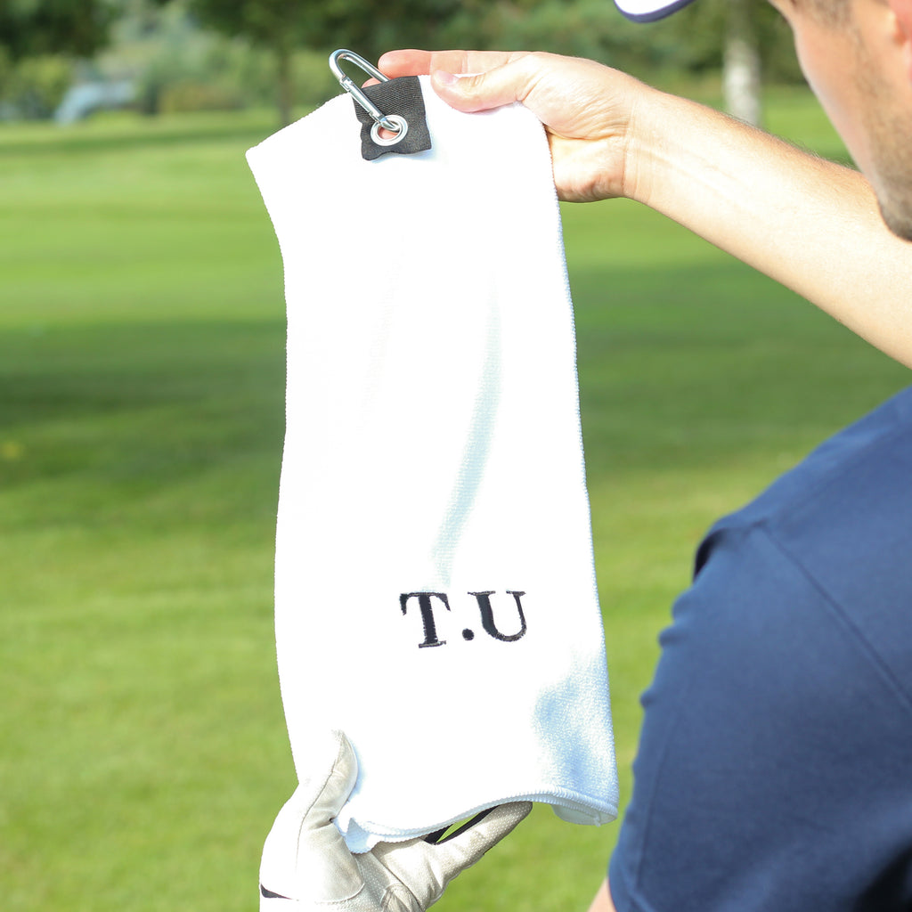 Personalised Initials Golf Balls Cleaner Towel Gift