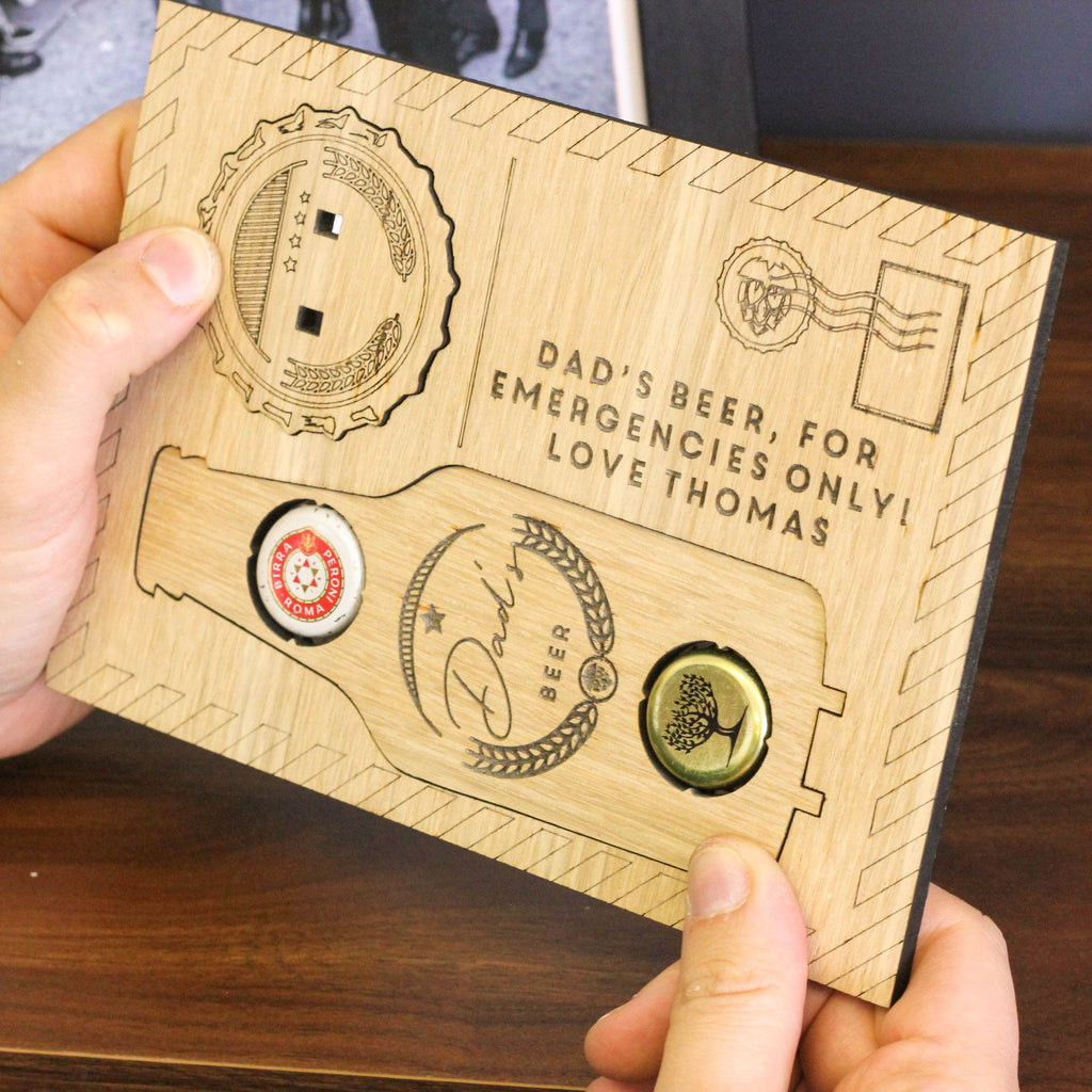 Personalised Pop Up Bottle Cap Collector Postcard