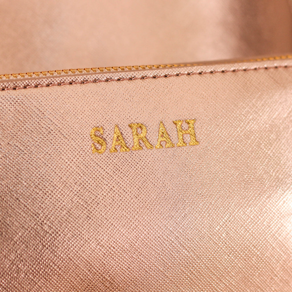 Personalised Metallic Name Travel Accessories Bag
