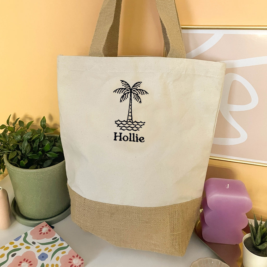 Personalised Palm Tree Summer Beach Bag Gift For Her