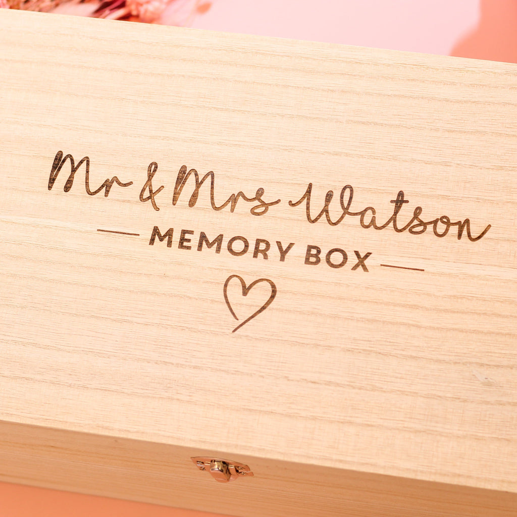 Personalised Mr And Mrs Memory Box