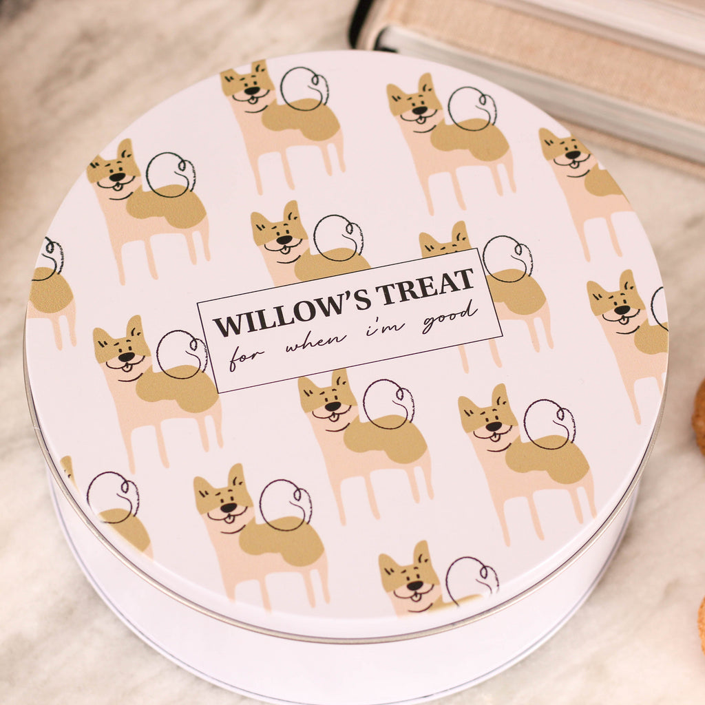 Personalised Dog Biscuit Food Storage Treat Tin Gift