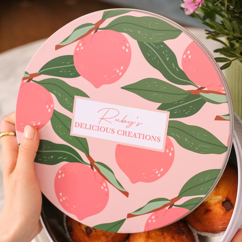 Personalised Botanical Floral Baking Cake Tin Gift