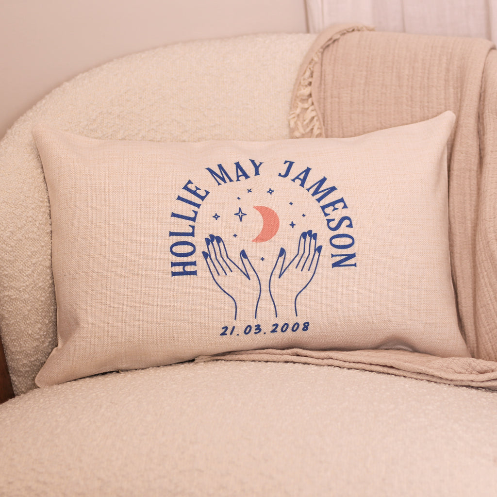Personalised Hands Cushion Gift For Her New Home
