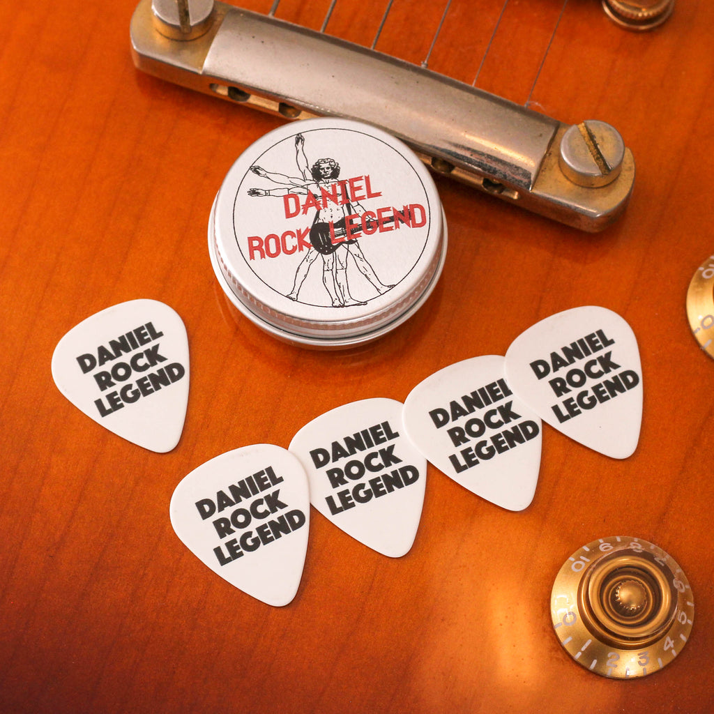 Personalised Rock Man Guitar Tin Music Gift For Dad