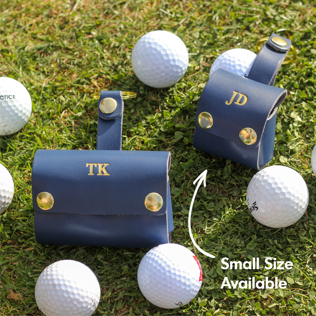 Personalised Golf Ball And Leather Case Gift