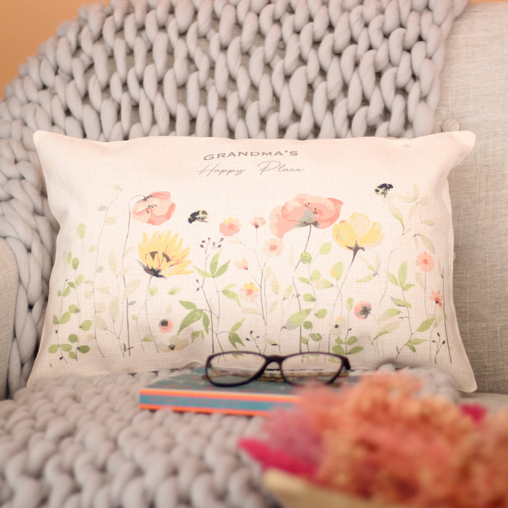 Personalised Wildflower Cushion Gift For Mum Or Grandma For Her Home