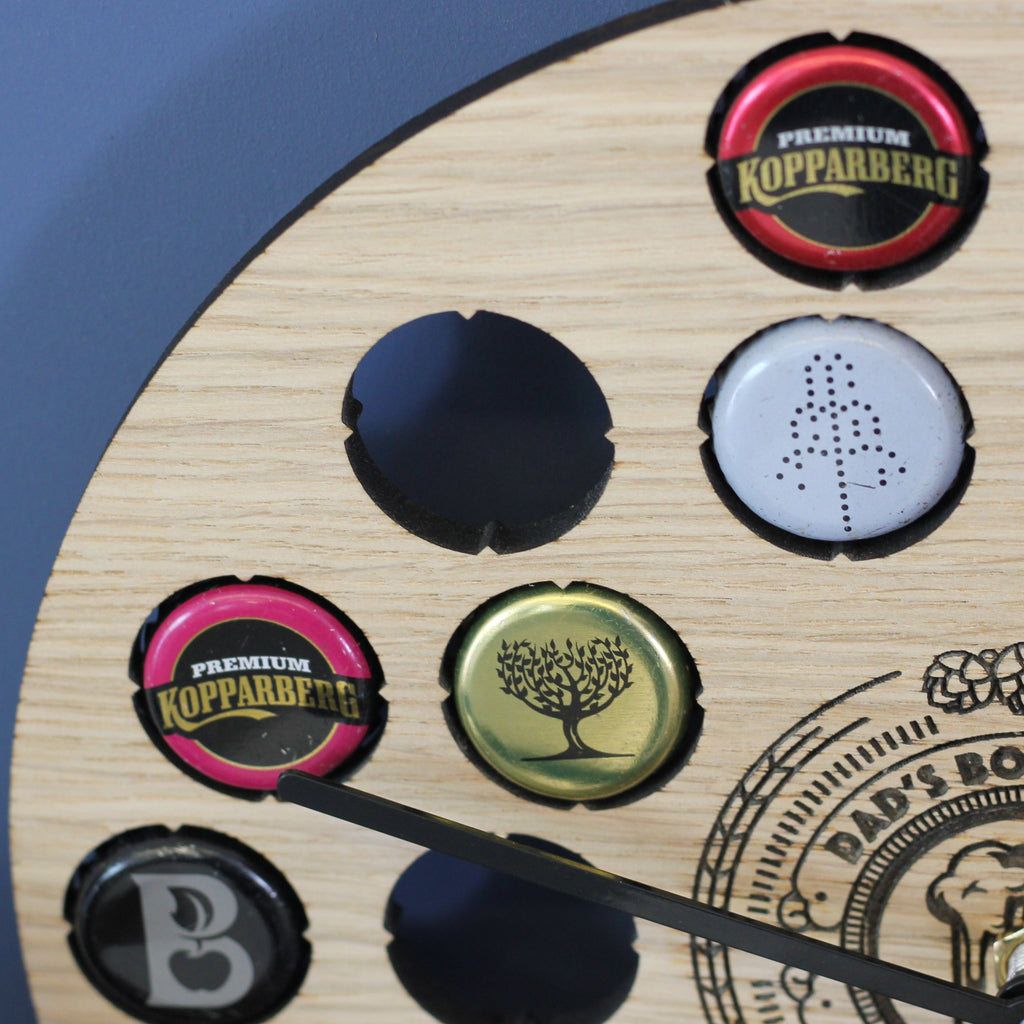 Personalised Clock Beer Bottle Cap Collector Gift