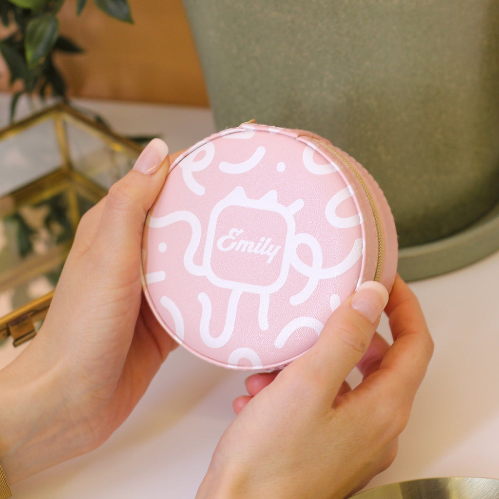 Personalised Jewellery Box With White Abstract Design