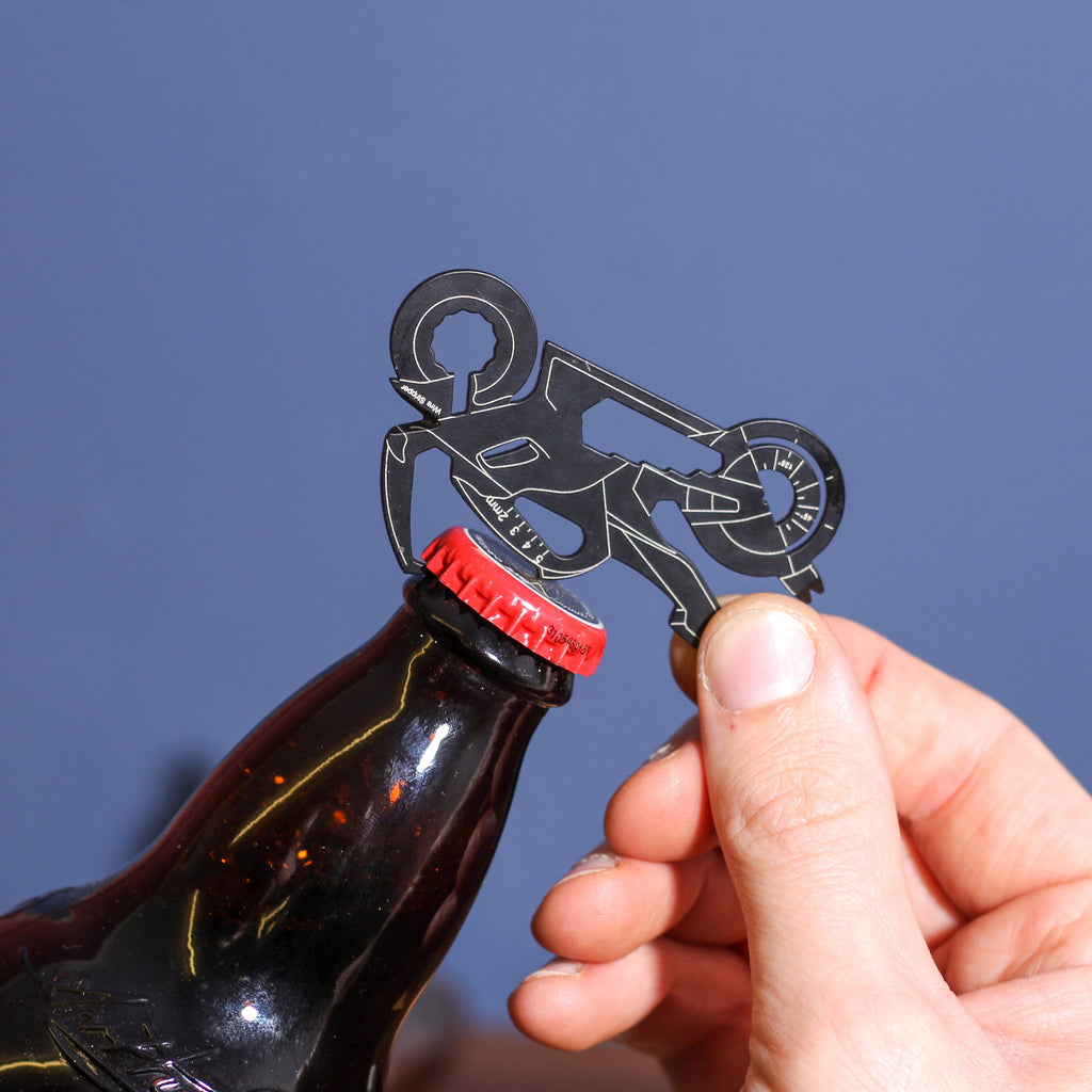 Personalised Motorbike Credit Card Tool And Tin Gift For Dad