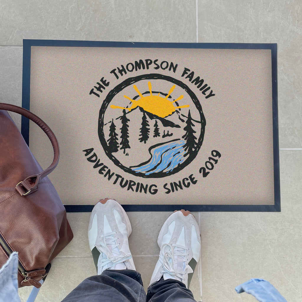Personalised Adventure Doormat Travel Gift For New Home