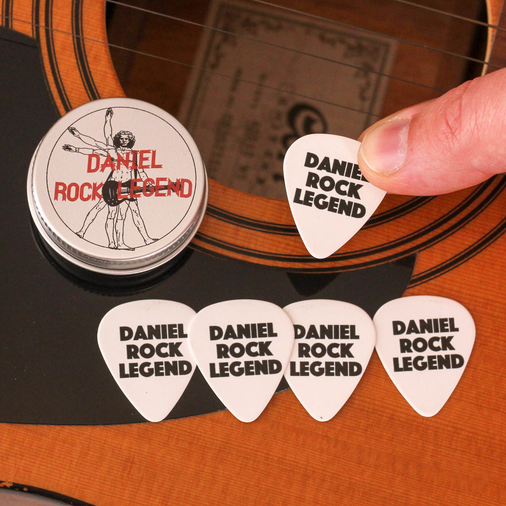 Personalised Rock Man Guitar Tin Music Gift For Dad