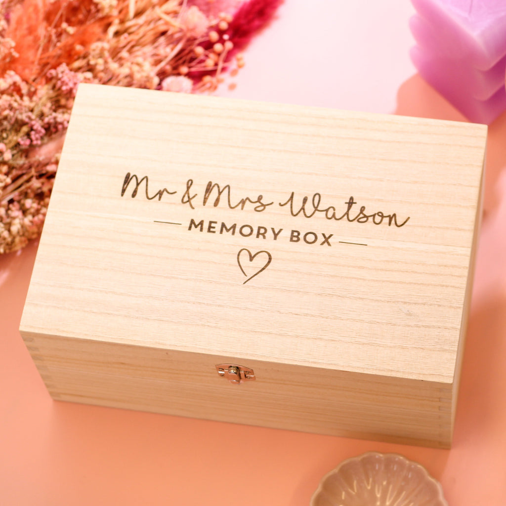 Personalised Mr And Mrs Memory Box