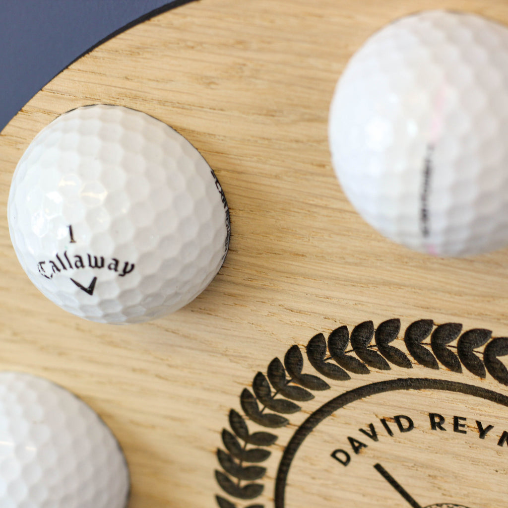 Personalised Golf Ball Clock Wall Art Gift For Men