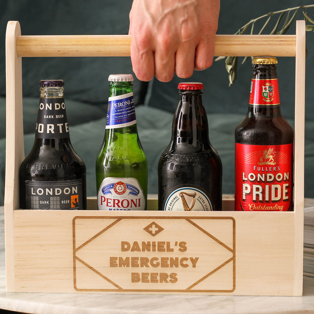 Personalised Emergency Beer Drink Box Gift For Him